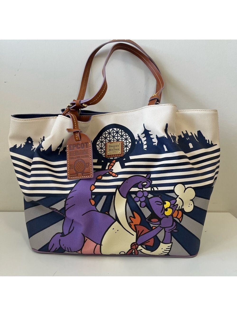 Disney x Dooney & Bourke Epcot Figment Food and Wine Festival large shopper tote - Picture 2 of 13